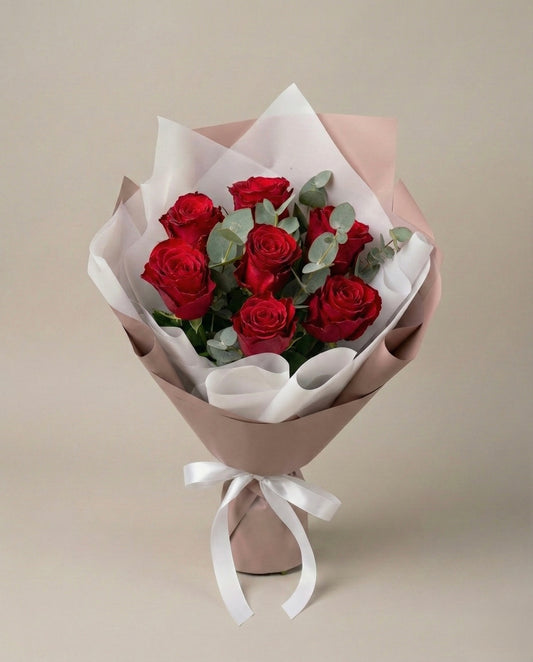 Ramo Rosas con Foliage de Eucalipto